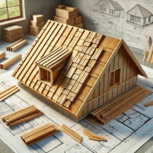 Modelado 3D de un Techo a Dos Aguas con Estructura de Madera