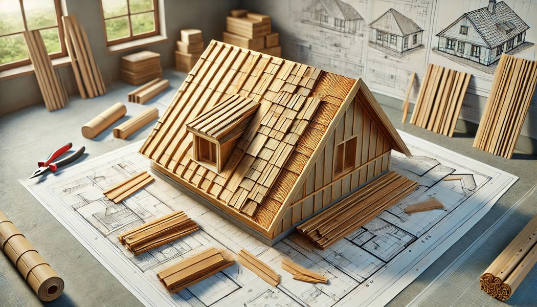 Modelado 3D de un Techo a Dos Aguas con Estructura de Madera